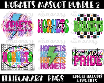 Hornets Mascot PNG Bundle: Leopard, Lightning, Rainbow (Digital Download)