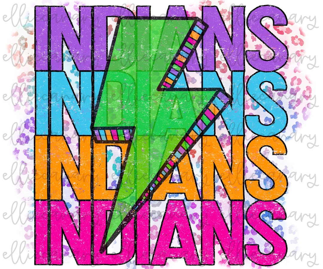 Go Indians PNG, Sports Mom Design, Retro Leopard Print (digital ...
