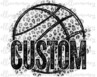Custom Basketball Mascot PNG: Leopard Print Team Design (Digital Download)