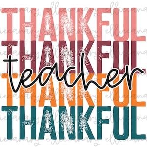 Herbst Thanksgiving PNG, Dankbarer Lehrer, Hell und Bunt, SOFORTIGER DOWNLOAD, Sublimations-/Siebdruckdesign, Leopard Regenbogen
