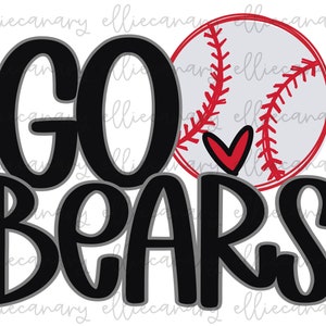 Baseball Go Bears PNG Sport Mutter Teamgeist, digitaler Download, Sublimationsdesign, Baseball Maskottchen, Baseball Mutter, Bären Mutter, Lehrer