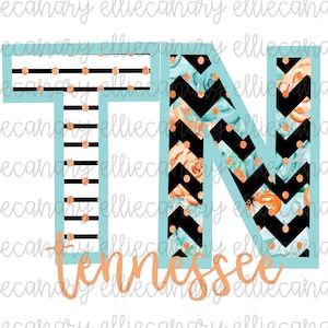 Tennessee TN PNG digitale download sublimatie ontwerp staat Floral Stripe Chevron Home Sweet Home