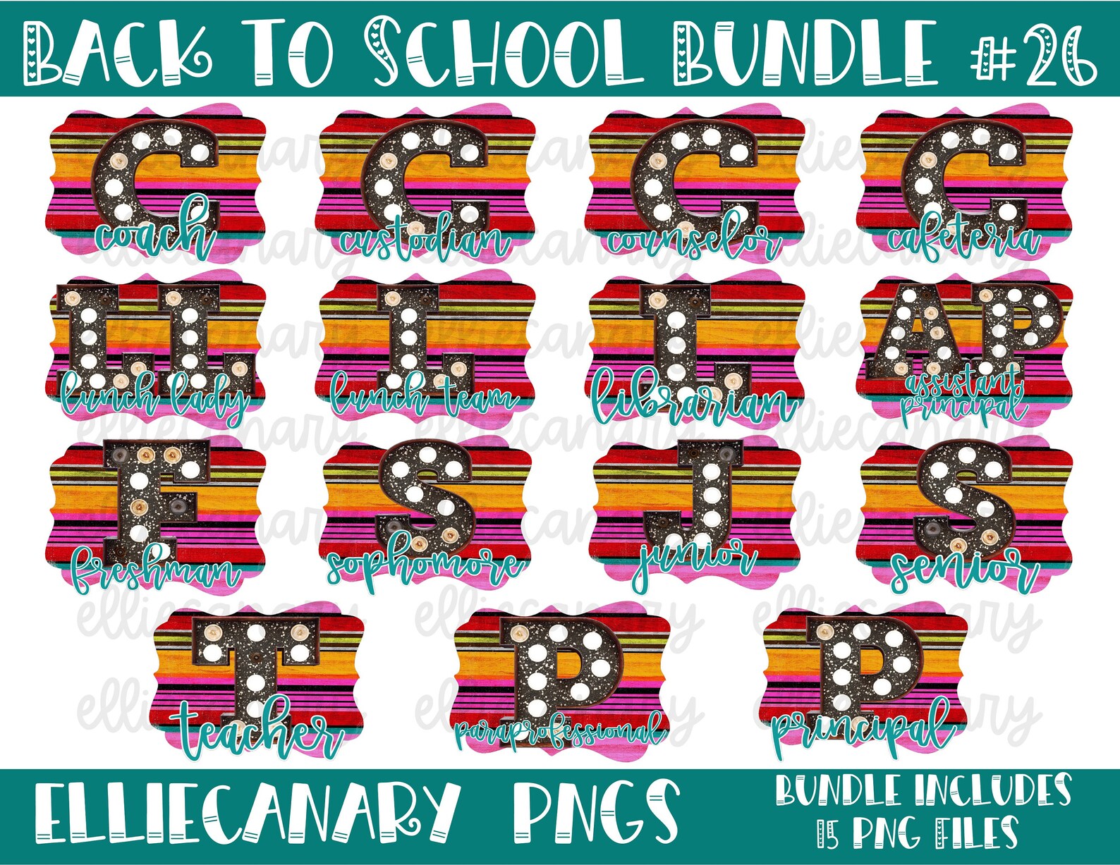 School PNG Bundle #26 Teacher Designs, Back to School, Digital Download ...