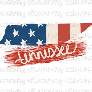Tennessee TN PNG Flag Fourth of July Red White Blue America Patriot Independence Day Digital Download Sublimation Design Stars State