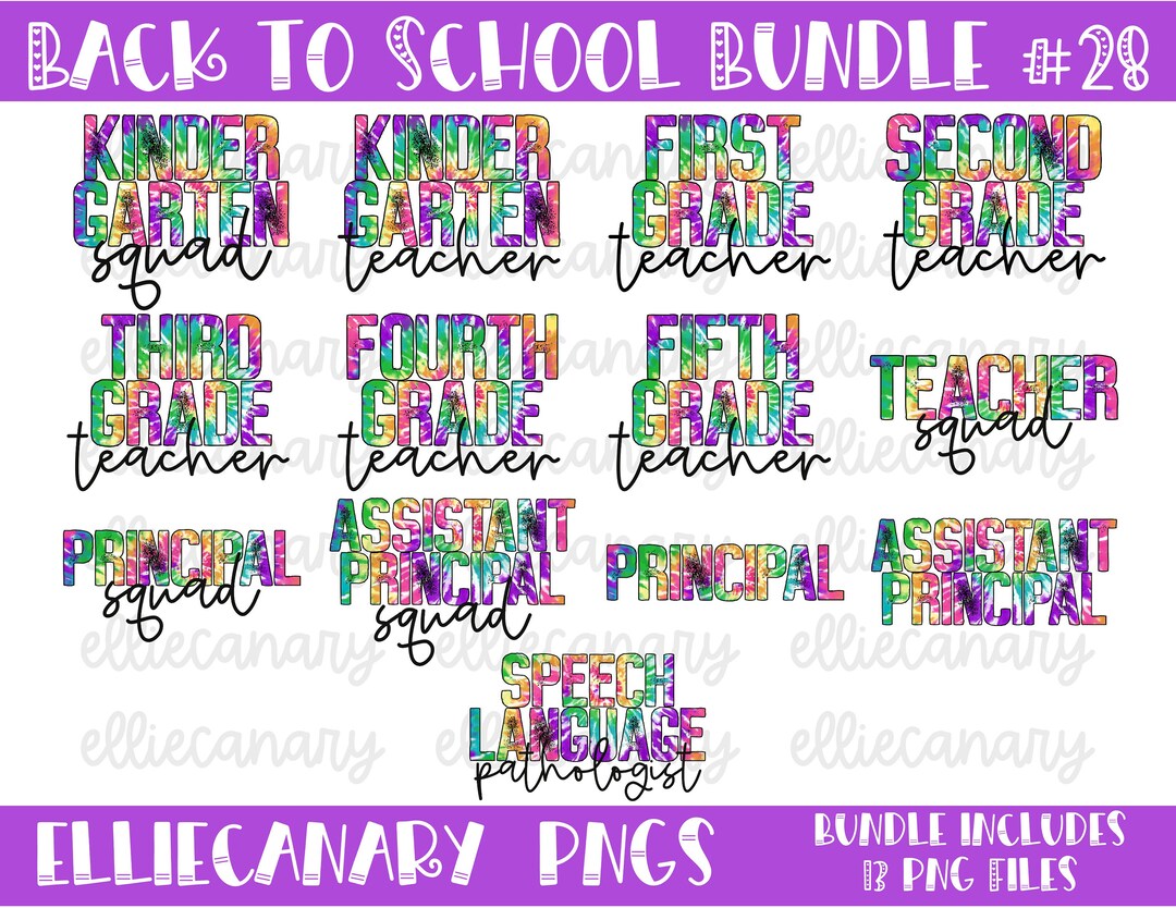 School PNG Bundle #28 Teacher Designs, Back to School, Digital Download ...