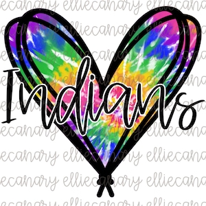 Go Indians PNG Sports Mom Team Spirit, Digital Download, Sublimation Design Tie Dye Heart Football Baseball Soccer
