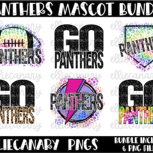 Panthers PNG Bundle, Mascot Team Bundle, Leopard, Tie Dye, Bright and Colorful, Lightning Circle, Digital Download Sublimation Design