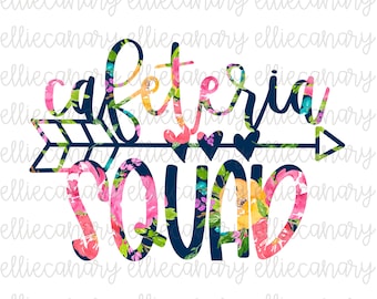 Cafeteria Squad PNG: Floral Sublimation Design (Digital Download)