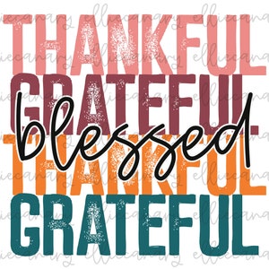 Herbst Thanksgiving PNG, Dankbar Dankbar Gesegnet, Hell und Bunt, SOFORTIGER DOWNLOAD, Sublimations-/Siebdruckdesign, Leopard Regenbogen