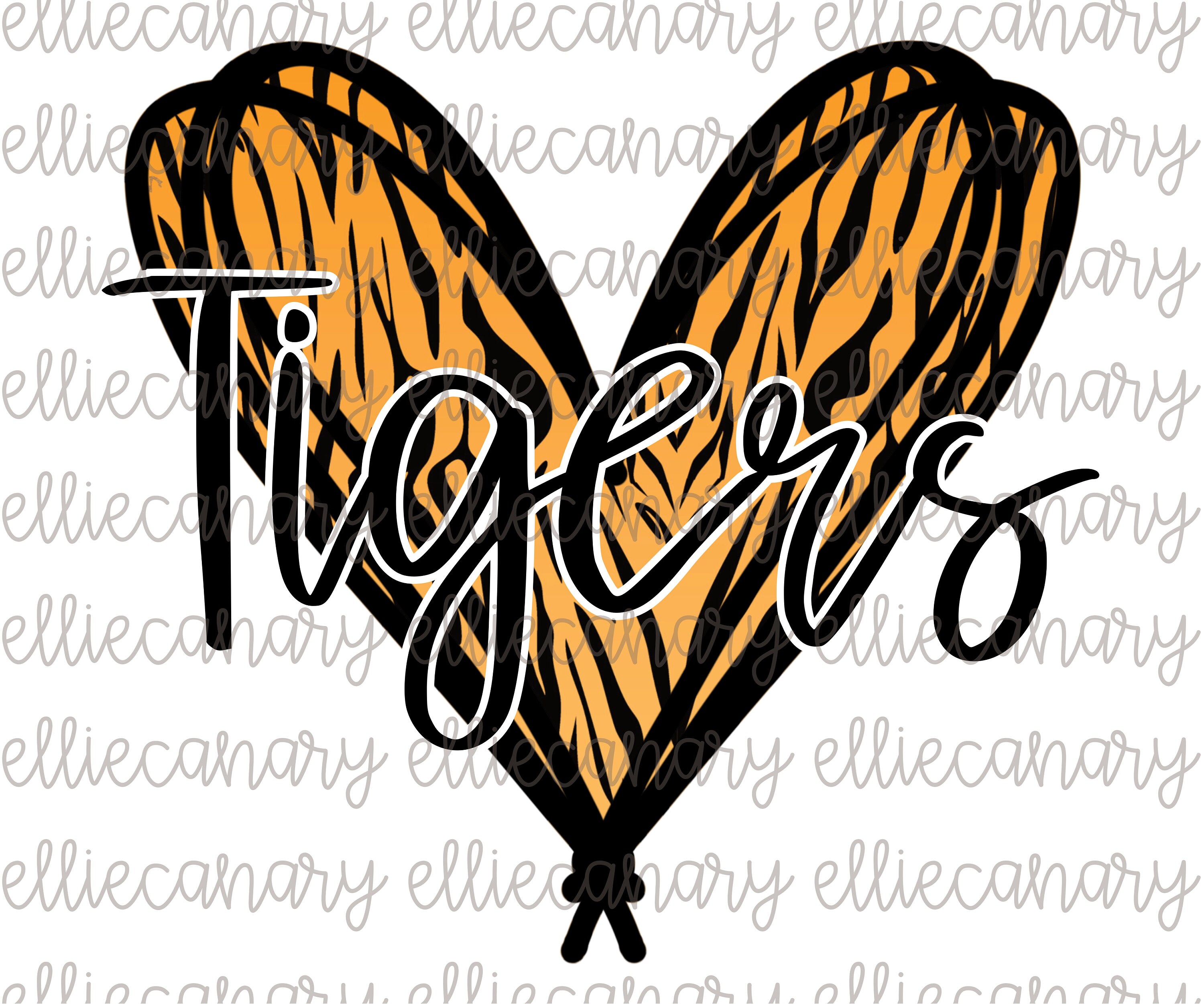 Go Tigers PNG Sports Mom Team Spirit, Digital Download, Sublimation Design  Leopard Stripes Heart Football Baseball Soccer