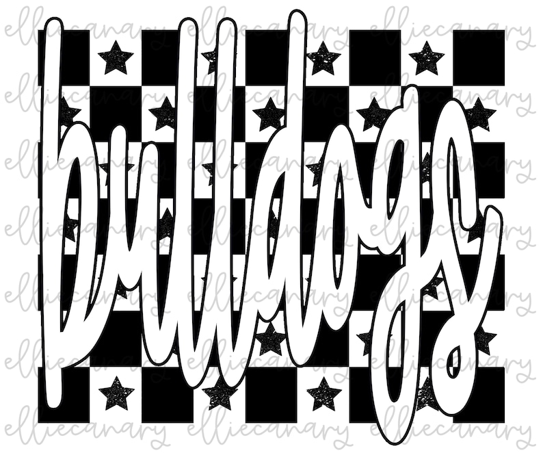 Bulldogs Mascot PNG: Black White Checker Design (digital Download) - Etsy