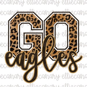 Go Eagles PNG: Leopard Print Sports Team Design (Digital Download)
