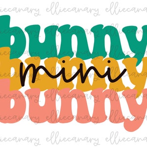 PNG de Pâques, Mini Bunny, Lumineux et coloré, TÉLÉCHARGEMENT INSTANTANÉ Sublimation/Screen Print Design