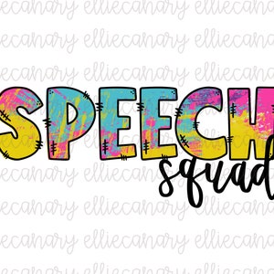 Speech Squad PNG, Ritorno a scuola, Elementare, Download digitale, Design a sublimazione, Open House, Logopedista SLP del team di insegnanti