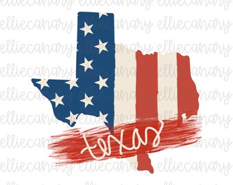 Texas Flag PNG: 4th of July, Patriotic Sublimation Design (Digital Download)