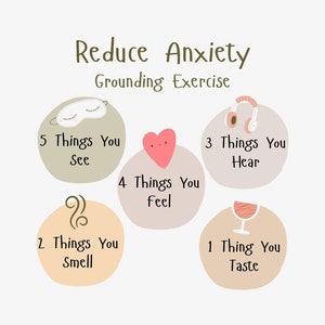 Physical Print Grounding Exercise Reduce Anxiety 5 4 3 2 Etsy