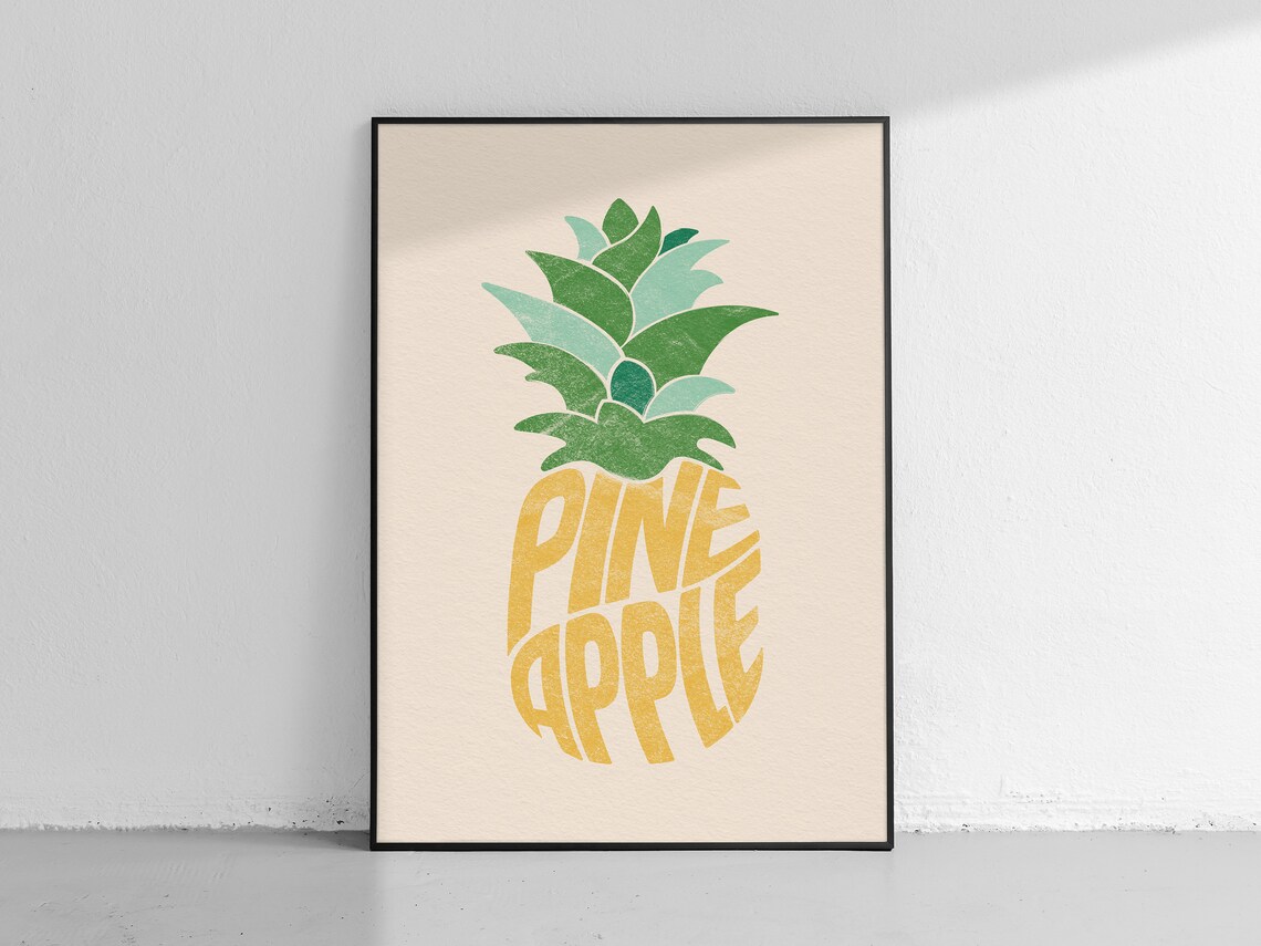 Cartel de piña / impresión de frutas tropicales / decoración | Etsy