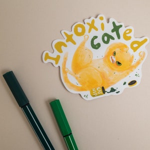 Intoxicated Funny Cat Sticker Catnip Sticker Cute Kitten Laptop Sticker Planner Sticker Water Bottle Decor Adorable Cat Lover Gift for Her