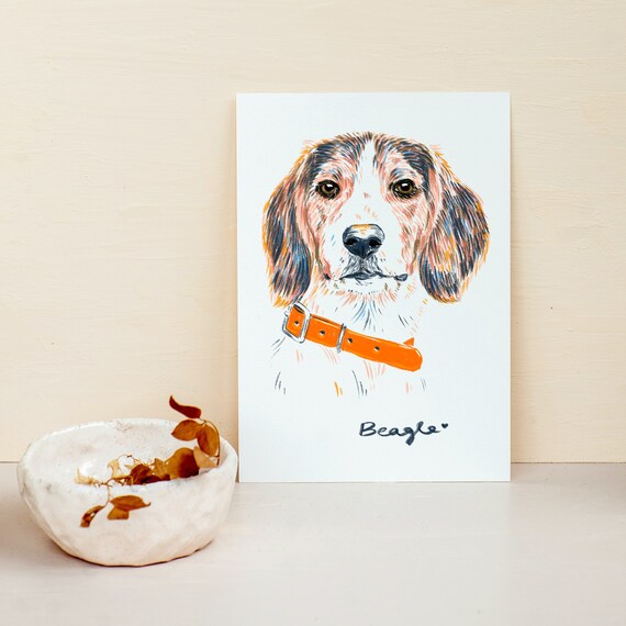 Printable Digital Pet Painting Cute Pet Portrait Custom Pet Etsy