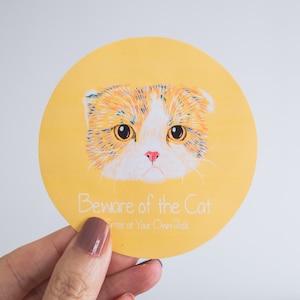 Beware of the Cat/Dog Vinyl Decal | Car decal | Bumper sticker | Window decal | Laptop, phone decal.