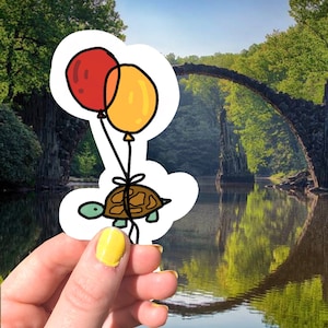 Turtle ballon sticker / waterdichte vinyl stickers / papieren stickers / geschenken voor elke gelegenheid / leuke esthetische stickers / ballonnen / dierenstick