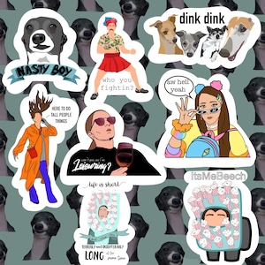 Jenna Marbles Sticker Pack/ Chi stai combattendo/ aw hell yeah/ dink dink/ itsmebeech/ non vedi che mi sto divertendo/ ragazzo cattivo/ spazzolino da denti/ vita