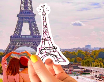 Floral/ Black Eiffel Tower Sticker/ waterproof vinyl stickers/ paper stickers/ laptop/ hydroflask/ Paris/ France/ aesthetic/ cute/ monument/