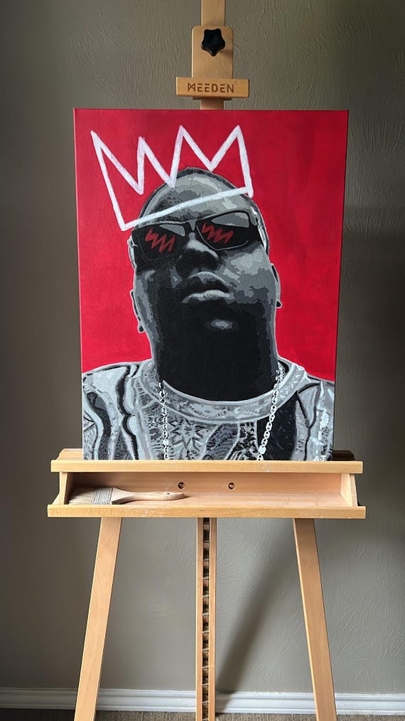 Notorious B.I.G. Pop Art Painting: Biggie Smalls Portrait on