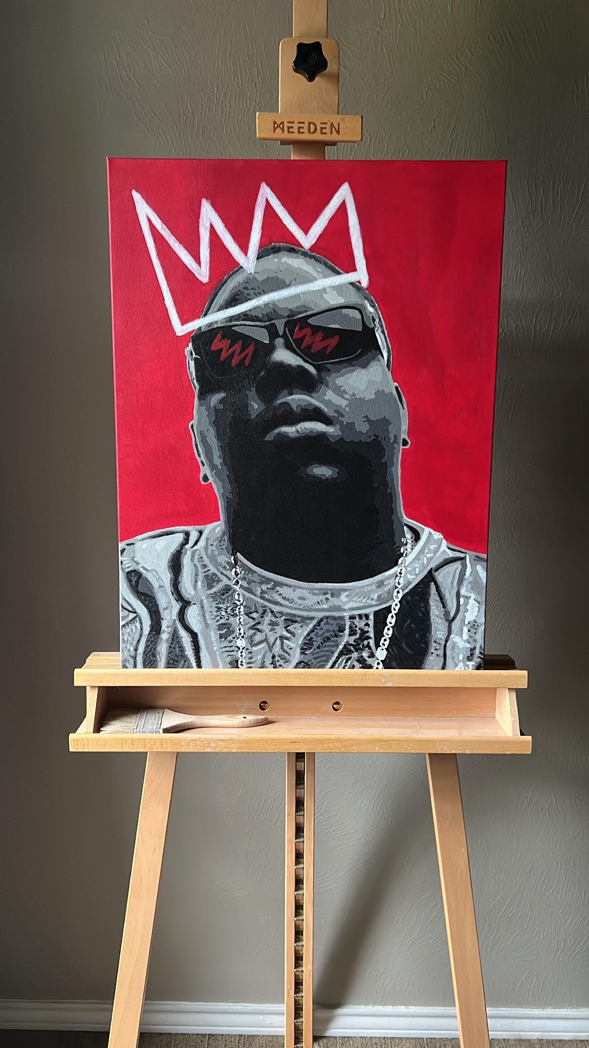 Notorious B.I.G. Pop Art Painting: Biggie Smalls Portrait on