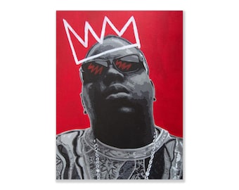 Notorious B.I.G. Pop Art Painting: Biggie Smalls Portrait on Canvas