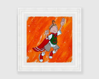 Quailman Pop Art Malerei – 90er Jahre Cartoon Doug Fan Art – Acrylbild