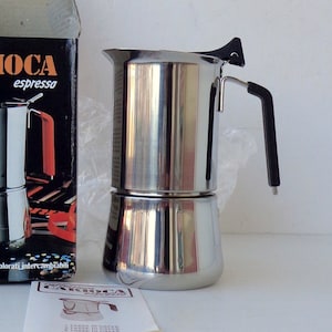 3 cups, Italian large inox coffee maker espresso machine never used Kitchenware, Italy gift, in original box,  brand Carioca