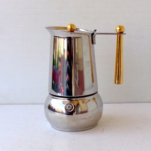 4 cups, Italian inox 18-10 coffee maker espresso machine, Kitchenware, brand Guido Bergna Barista,  coffee maker collectibles, like New