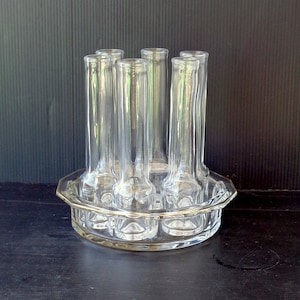 6 Vintage Italian serve Limoncello  glasses,with glass tray , brand Bormioli ,vintage liqueur glasses, Amaro Italian drinking, barware decor