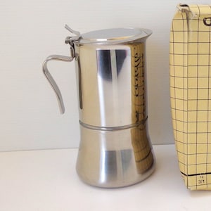 Vintage italian inox, brand new coffee maker espresso machine, Kitchenware, Barware coffee, Italian coffee maker marked Castello made Italy