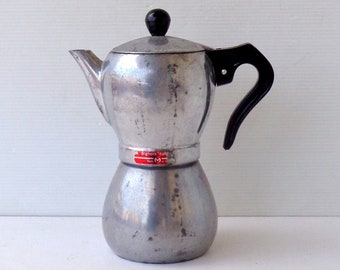 Vintage italienische Kaffeemaschine Espressomaschine, 8 Tassen, Kitchenware, Barista, alte Kaffeemaschine Sammlerstücke, Fassungsvermögen 500 ml