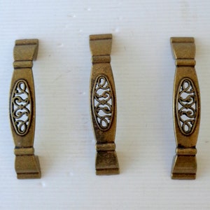 Sällsynt! 3 italienska beslag, antika mässingsmöbler i högkvalitativt möbelhandtag, italiensk guldfinish i mässingslådhandtag