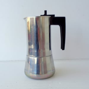 MOKA CRUSINALLO ,3/4  cups, in 18 10 stainless steel, Italian espresso coffee maker Vintage coffee maker capacity 250 ml
