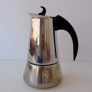 Italian inox 18-10 coffee maker espresso machine, brand Guido Bregna, Kitchenware, Barista, old coffee maker, It also works on induction