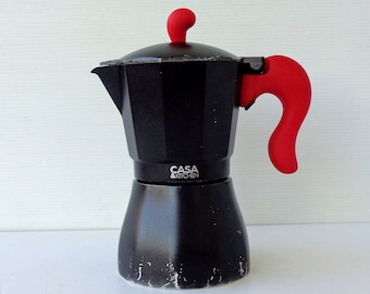 Italian vintage large espresso machine, 6cups, new brand, aluminum , kitchen utensils, barista, collectibles Italy