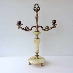 Old Italy Pakistan onyx candelabra , candlestick holders, antique candle holders, elegant home decor