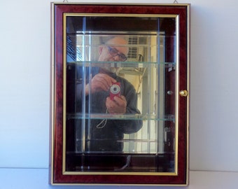 Wall hanging display cabinet for miniatures collection, Collectible Wall Display, Vintage cabinet, knick knacks display