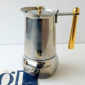 6 cups, Guido Bergna brand,  Italian large inox 18-10 coffee maker espresso machine, Kitchenware,  Barista, coffee maker collectibles