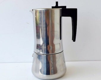 MOKA CRUSINALLO ,6  cups, in 18 10 stainless steel, Italian espresso coffee maker Vintage coffee maker capacity 425 ml