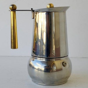 6 cups, Guido Bergna brand,  Italian large inox 18-10 coffee maker espresso machine, Kitchenware,  Barista, coffee maker collectibles