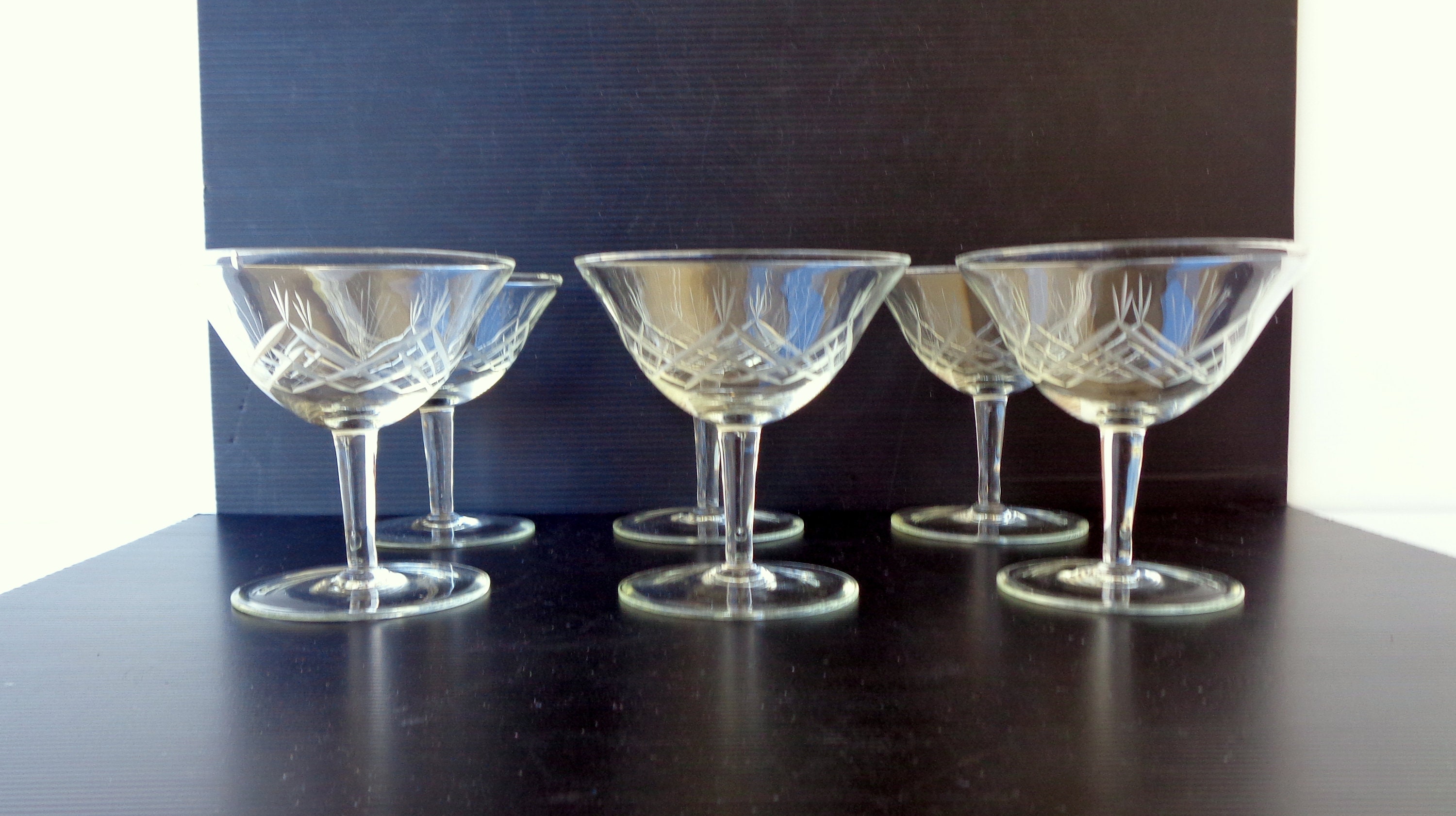 6 glasses for aperitif in hand decorated glass Martini Etsy