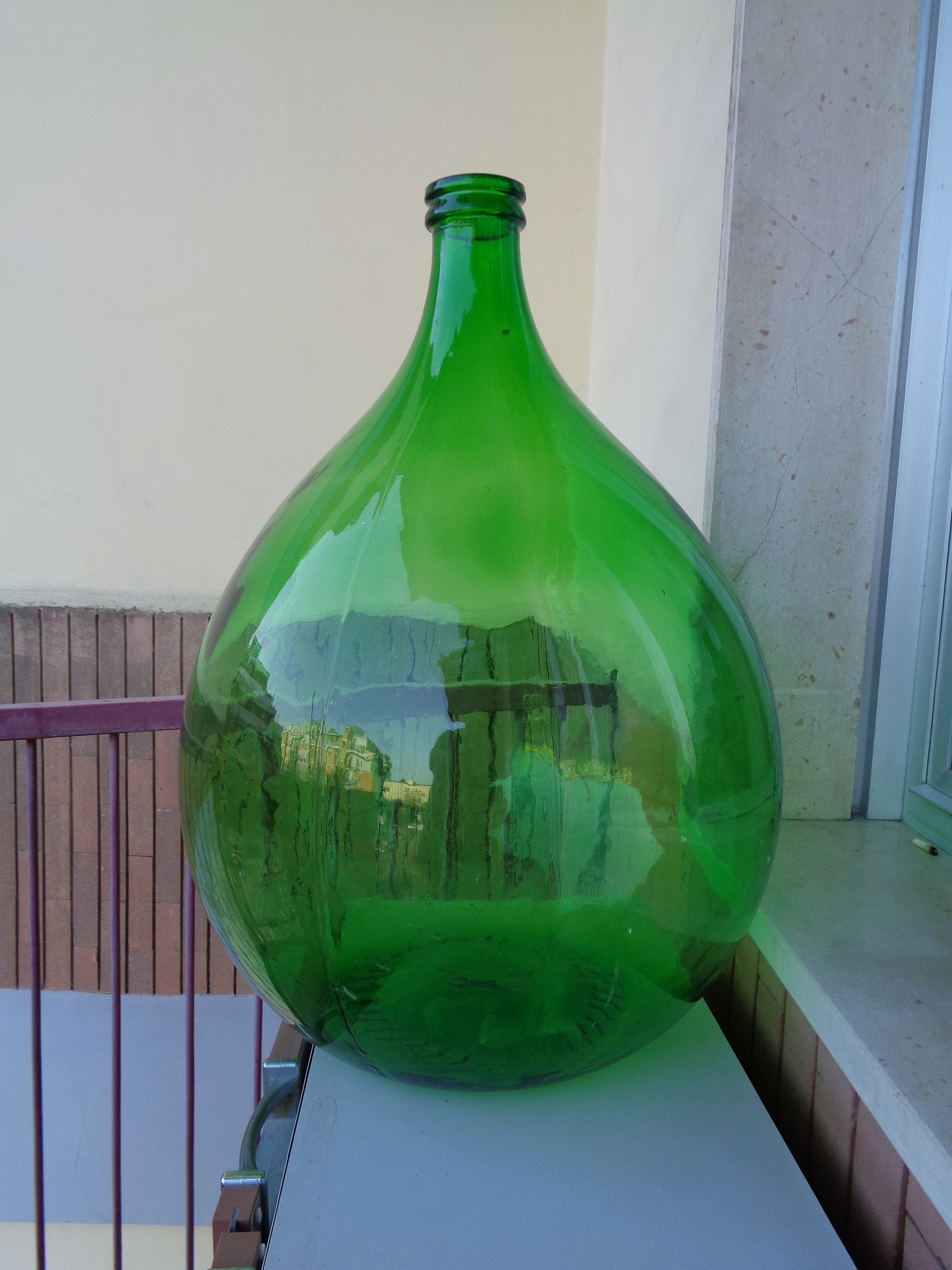 54 lt Vintage Italian green glass giant jar wine jar Old Etsy