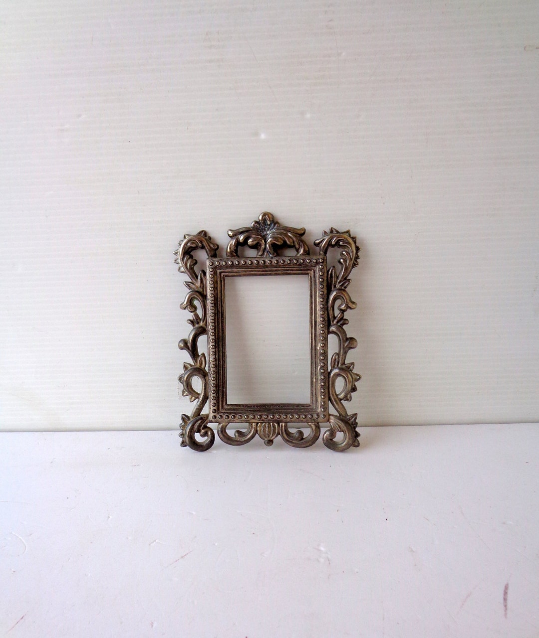 Antique Italian Brass Ornate Frame Classic Vintage Home Decor, Wall