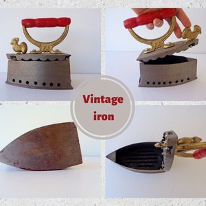 Collectible Iron Vintage Italy craftmanshipe Old Fashioned ornated Coal Iron metal box figurine