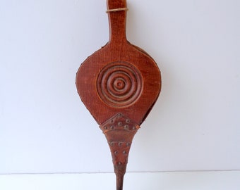 Fuelle de chimenea vintage, fuelle de fogata, decoración de chimenea antigua, madera maciza, longitud 48 cm peso 626 g